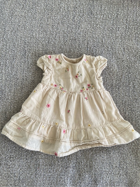 George Other - 2/$10 - Baby Cream Floral Embroidered Ruffle Baby Dress